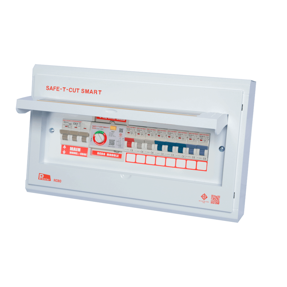 ชุดตู้คอนซูเมอร์ 8 ช่อง เบรคเกอร์กันดูด 63 แอมป์ เซฟ-ที-คัท สมาร์ท รุ่น PREMIER RCBO_1